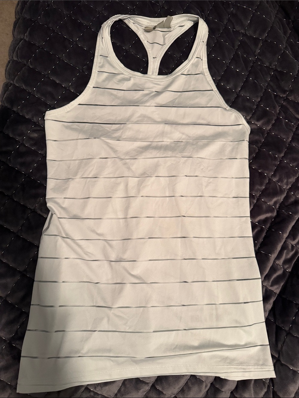 Women's Racerback Striped Tank Top -off white color